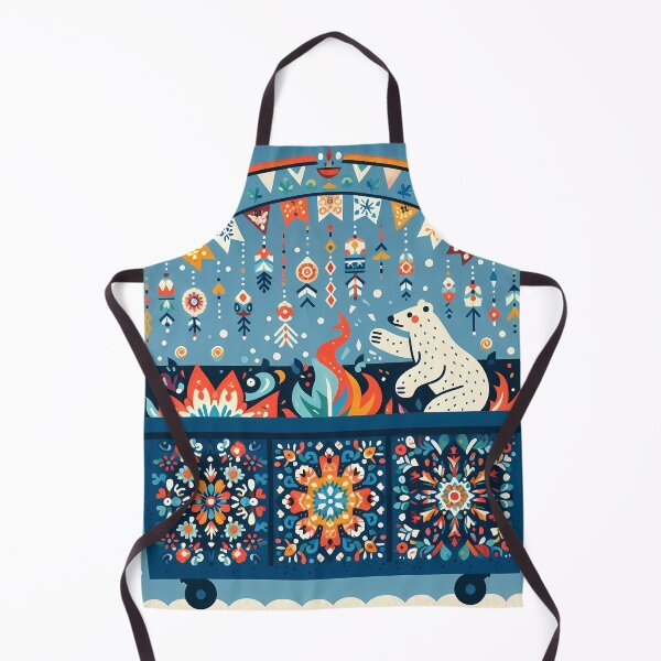 Item preview, Polar Bear Dumpster Festive Fun - Scandinavian Folk Art by heidiannemorris © designed and sold by FOLK ART FUSION by heidiannemorris.