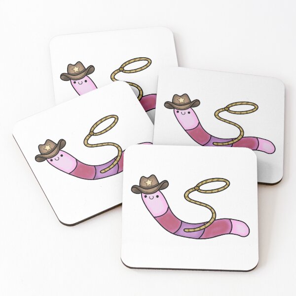 Item preview, Worm Cowboy Cute Bug Western Cartoon Animal  designed and sold by libscreates.
