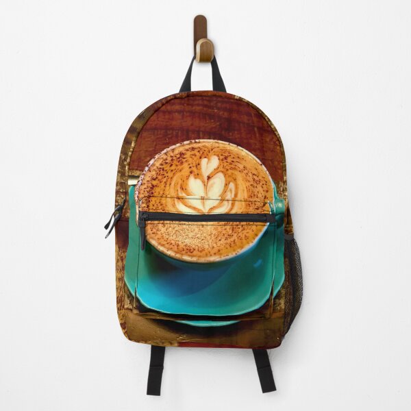 Item preview, Latte in a Turquoise Cup – Rustic Coffee Photography designed and sold by Hanna Mavi Studio .