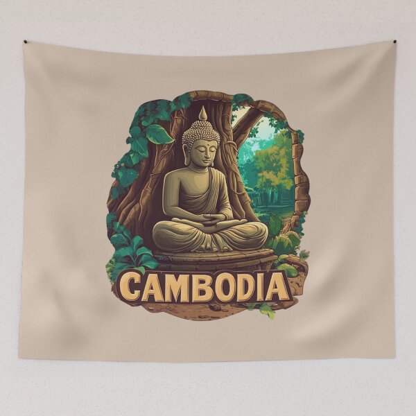 Item preview, Cambodia – Buddha & Jungle Temple Serenity designed and sold by Myra365Art.