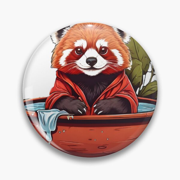 Item preview, cute red panda in the jacuzzi designed and sold by Karaz's Animal Kingdom.