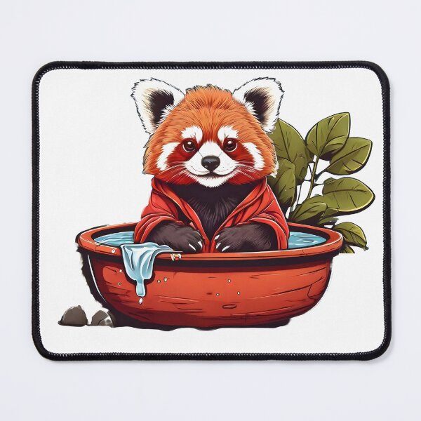 Item preview, cute red panda in the jacuzzi designed and sold by Karaz's Animal Kingdom.