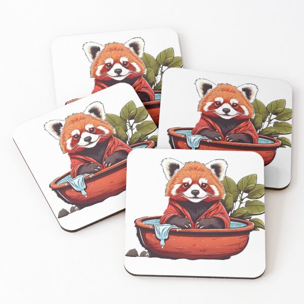 Item preview, cute red panda in the jacuzzi designed and sold by Karaz's Animal Kingdom.