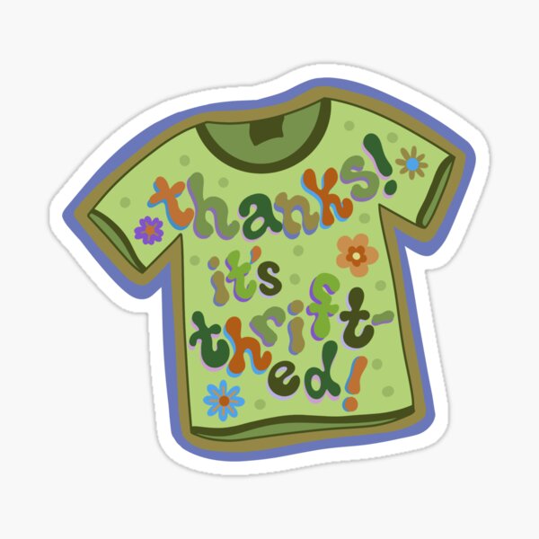 Item preview, Thanks it’s Thrifted Thrift Shop Secondhand Tshirt Groovy Funky designed and sold by libscreates.