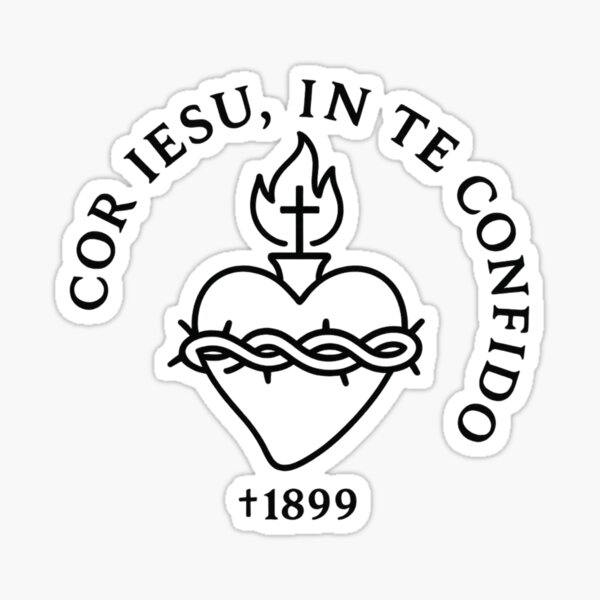 Cor Iesu – Corazón de Jesús minimalista Pegatina