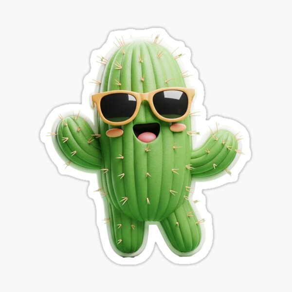 Item preview, Cute cactus character sticker designed and sold by SuperArtit26.