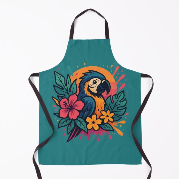 Item preview, Parrot Sunset with flowers splash designed and sold by SoftStyleStudio ⭐⭐⭐.