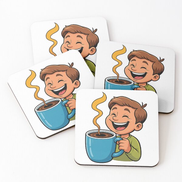 Item preview, Cute Cartoon Boy with Coffee Mug designed and sold by mostafa gebril  ⭐⭐⭐⭐⭐.