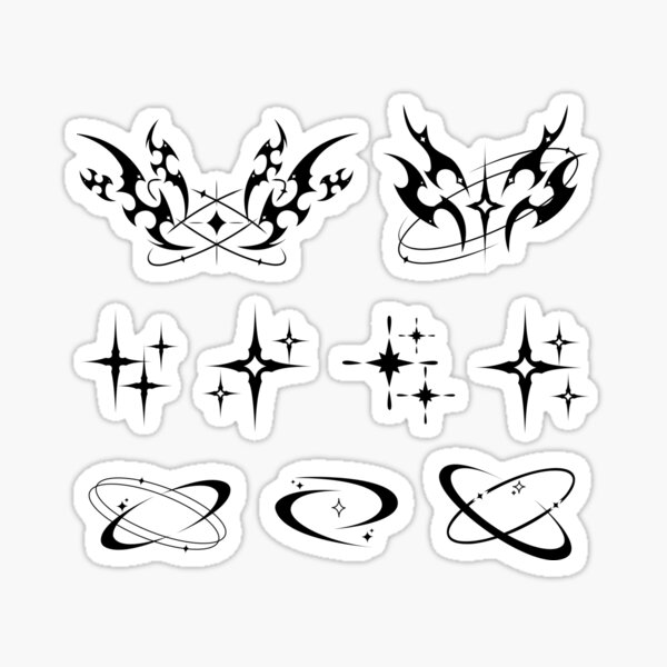 Artikel-Vorschau von Y2K Cyber-Stammes. Stickerpaket, designt und verkauft von Cybergothss.