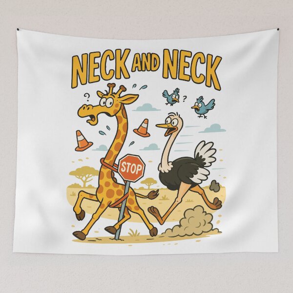 Item preview, Neck and Neck: Giraffe vs Ostrich Race designed and sold by WildlifeInc.