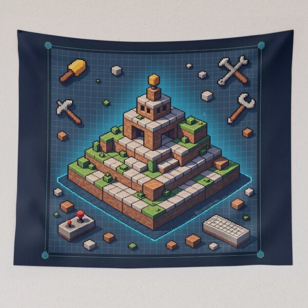 Item preview, Pixelated Pyramid Builder’s Design designed and sold by nhk999.