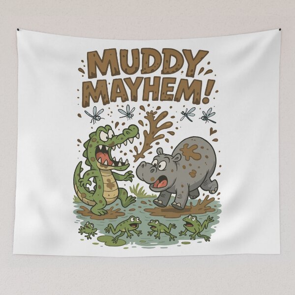 Item preview, Muddy Mayhem: Crocodile vs Hippo Splashdown designed and sold by WildlifeInc.