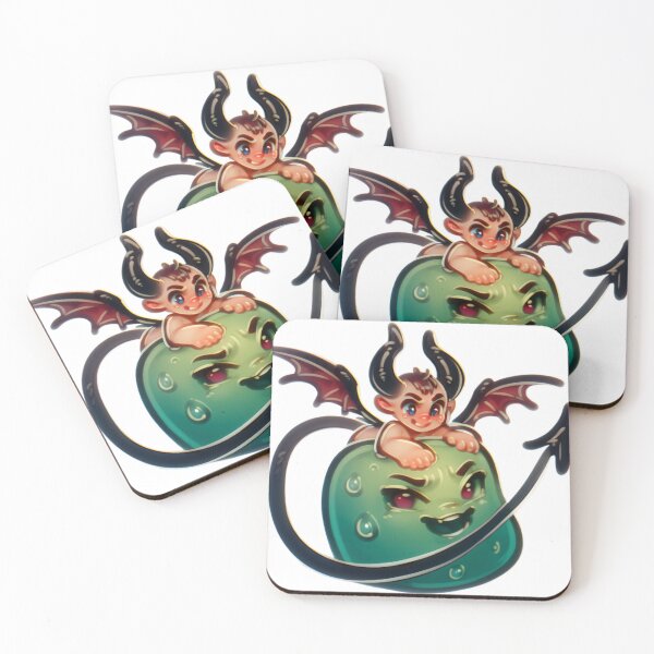 Item preview, Cute Demon Baby Riding Slime Monster – Fantasy Chibi Villain Art designed and sold by veinmerch.