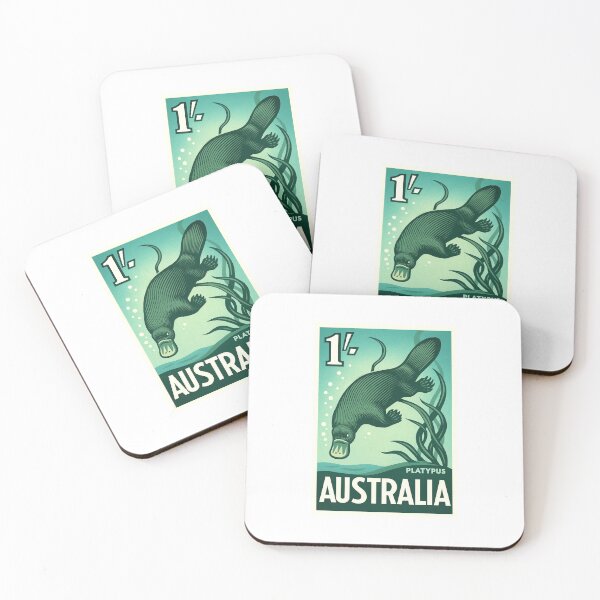 Item preview, Australia Platypus Stylized Postage Stamp designed and sold by retrographics.