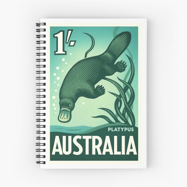 Item preview, Australia Platypus Stylized Postage Stamp designed and sold by retrographics.