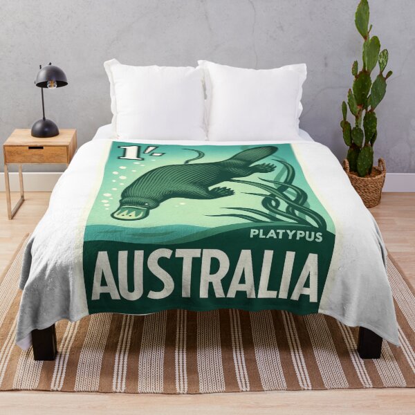 Item preview, Australia Platypus Stylized Postage Stamp designed and sold by retrographics.
