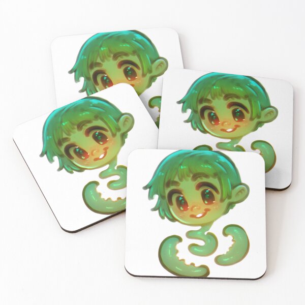Item preview, Slime Boy Chibi with Tentacles – Glossy Green Fantasy Creature Art designed and sold by veinmerch.