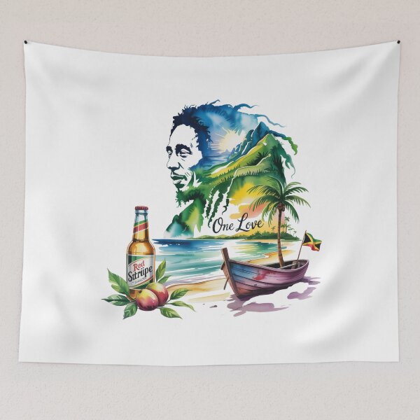 Item preview, One Love Jamaica Tropical Island VIbes designed and sold by WhalesongRetail.