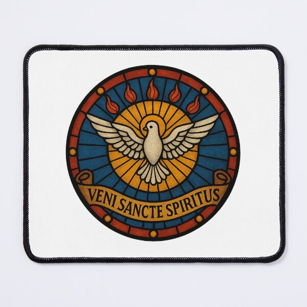 Item preview, Veni Sancte Spiritus – Holy Spirit Stained Glass designed and sold by ApologeticaCatolica.org.