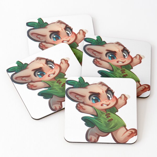 Item preview, Angry Chibi Creature in Green Outfit – Cute Action Fantasy Character designed and sold by veinmerch.
