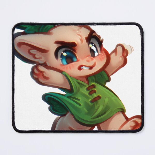 Item preview, Angry Chibi Creature in Green Outfit – Cute Action Fantasy Character designed and sold by veinmerch.