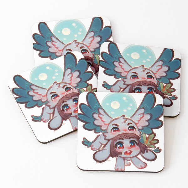 Item preview, Cute Winged Duo Under Moonlight – Kawaii Fantasy Creature Companions designed and sold by veinmerch.