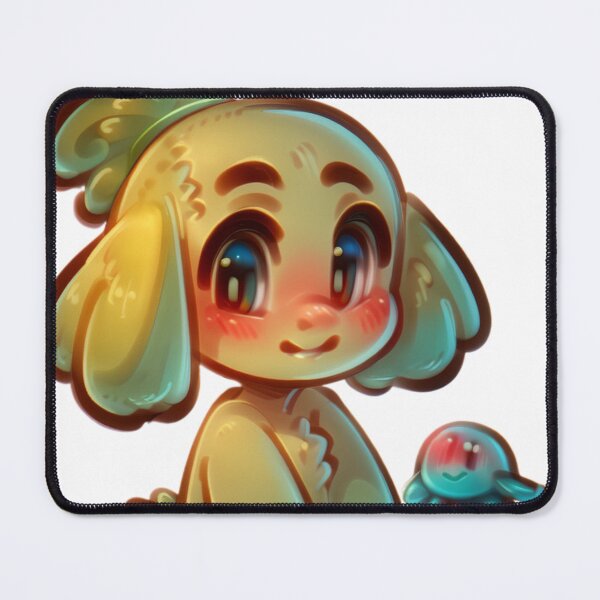 Item preview, Cute Yellow Chibi Puppy with Tiny Toy Companion – Whimsical Fantasy Duo Art designed and sold by veinmerch.