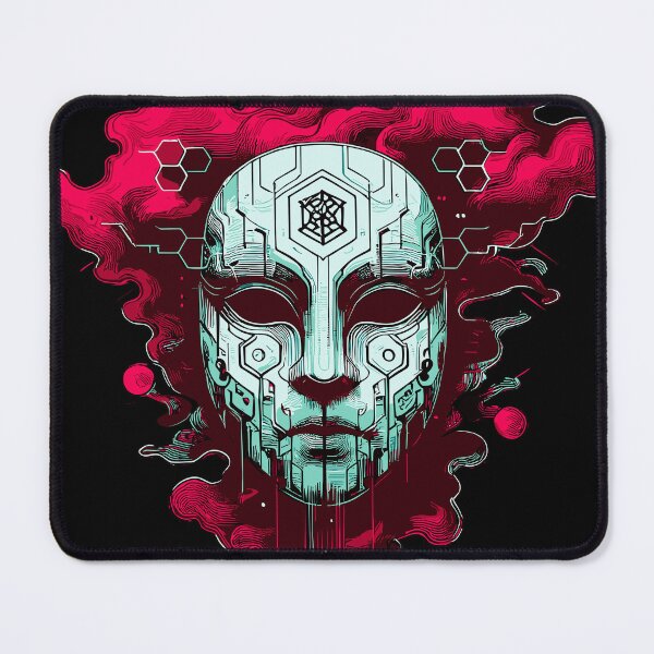 Item preview, Cyber Ritual Mask – Digital Spirit Face Art in Techno Glitch Style designed and sold by SeoulInkSoul.
