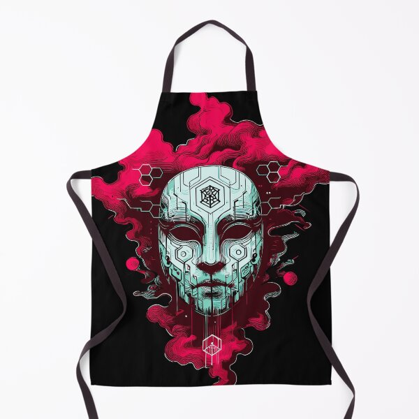 Item preview, Cyber Ritual Mask – Digital Spirit Face Art in Techno Glitch Style designed and sold by SeoulInkSoul.