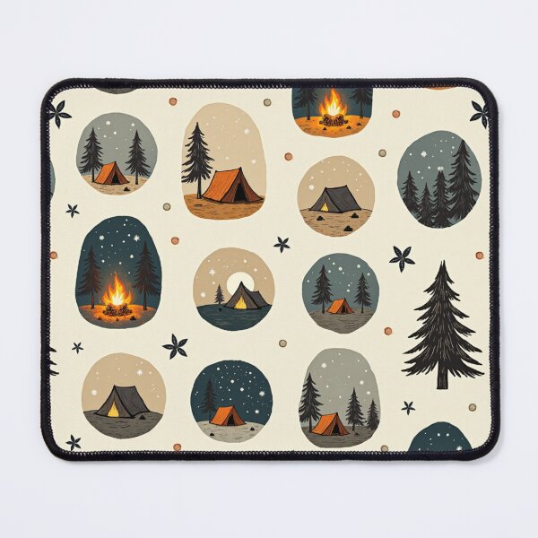 Item preview, Cozy Vintage Camping Scenes Under Starry Night Sky designed and sold by Junkie-Worx.