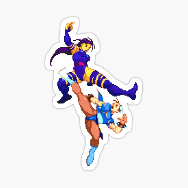 Vista previa del artículo con la obra «Psylocke contra Chun Li MvC2», diseñado y vendido por ropified.