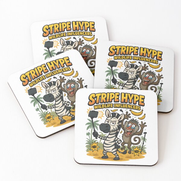 Item preview, Stripe Hype – Zebra and Baboon in a Selfie Showdown designed and sold by WildlifeInc.