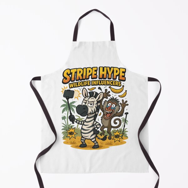 Item preview, Stripe Hype – Zebra and Baboon in a Selfie Showdown designed and sold by WildlifeInc.