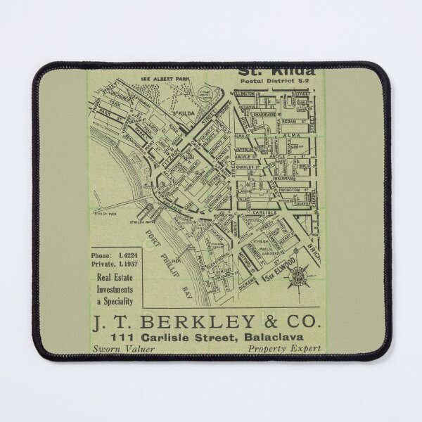 Item preview, Retro St Kilda Map - 1930s Melbourne Art designed and sold by taspaul.