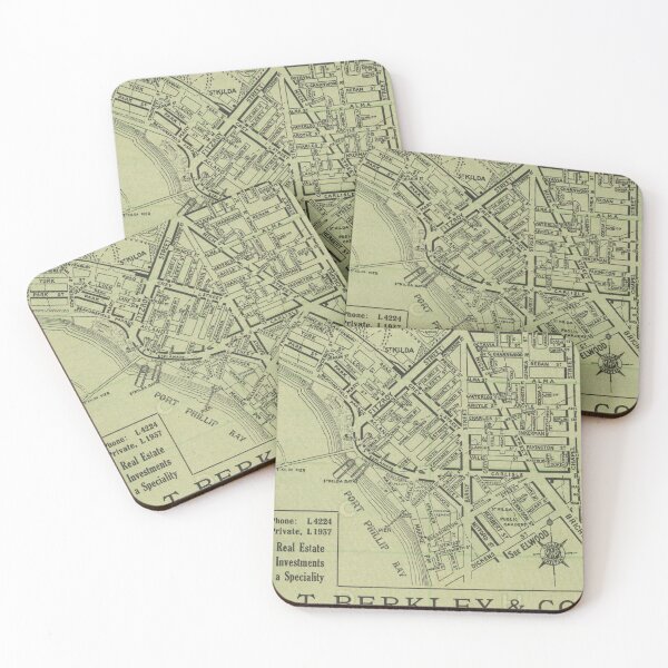Item preview, Retro St Kilda Map - 1930s Melbourne Art designed and sold by taspaul.