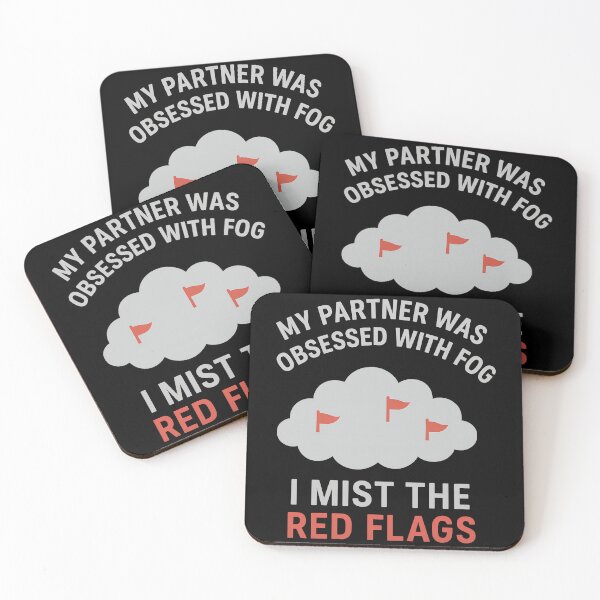Item preview, I Mist the Red Flags – Fog & Red Flag Relationship Pun designed and sold by TeeTimeTreasure.