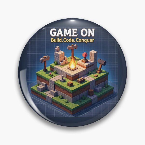 Item preview, Game On – Pixelated Fire Pit & Builder’s Landscape designed and sold by nhk999.