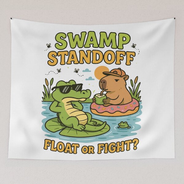 Item preview, Swamp Standoff – Alligator vs Capybara in Lazy River Showdown designed and sold by WildlifeInc.