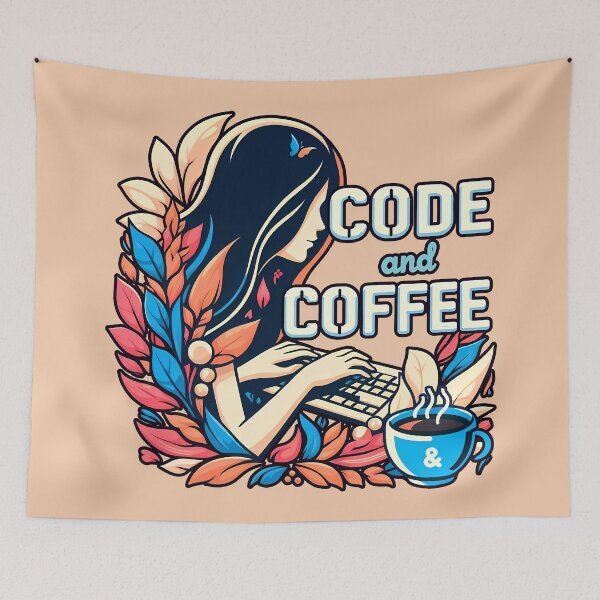 Item preview, Code and Coffee, typography designed and sold by maxmaj.