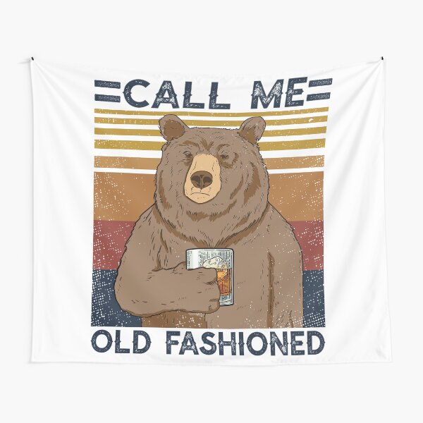 Item preview, Bourbon Bear Funny Quote – Call Me Old Fashioned Retro Bear designed and sold by Smell  Cloud.