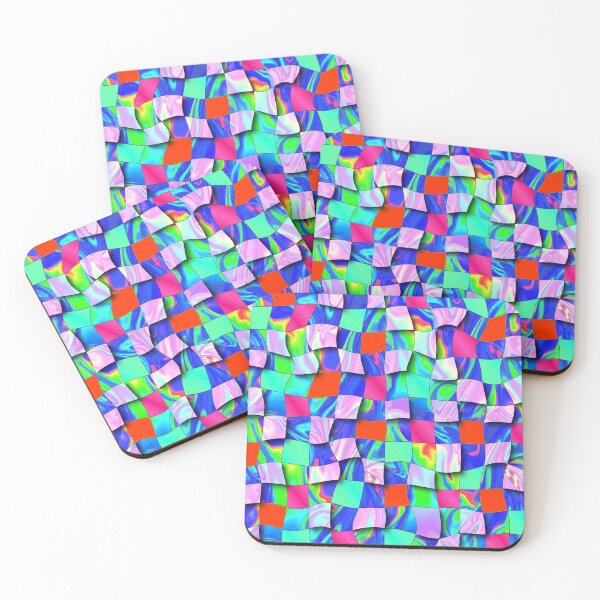 Item preview, Trippy Psychedelic Chessboard Holographic Checkers designed and sold by FestDrip.