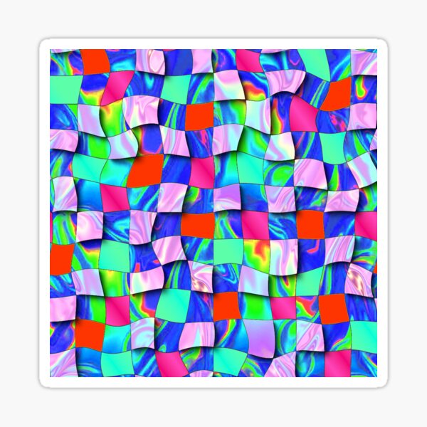 Item preview, Trippy Psychedelic Chessboard Holographic Checkers designed and sold by FestDrip.