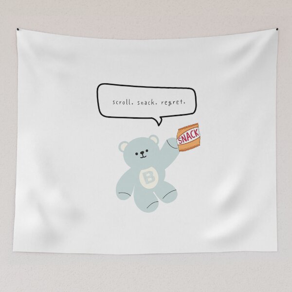 Item preview, Mono Bear Mood – Snack Regret Cycle (White / Transparent Background) designed and sold by mintmono-studio.