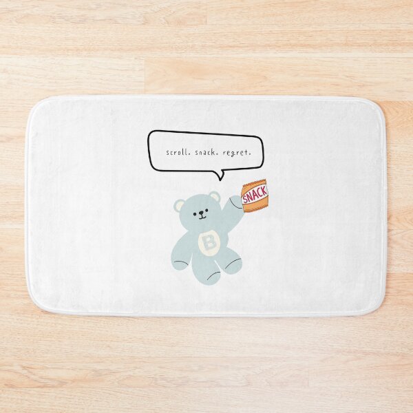 Item preview, Mono Bear Mood – Snack Regret Cycle (White / Transparent Background) designed and sold by mintmono-studio.