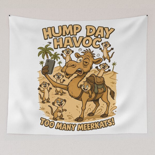 Item preview, Hump Day Havoc – Camel vs Meerkat Selfie Chaos designed and sold by WildlifeInc.