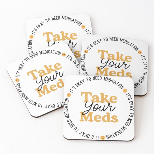 Item preview, Take Your Meds Mental Health Awareness Mustard Smile Quote designed and sold by libscreates.