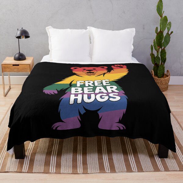 Item preview, Gay Pride Rainbow Flag Free Bear Hugs LGBTQ designed and sold by brynatshop.