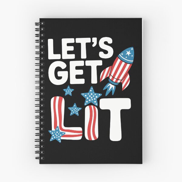 Item preview, Let's Get Lit Fireworks 4th of July Merica USA Flag designed and sold by brynatshop.