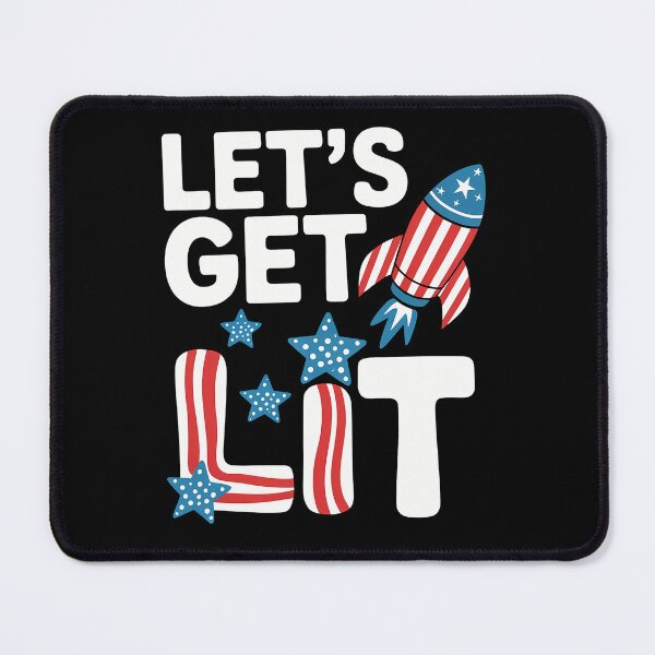 Item preview, Let's Get Lit Fireworks 4th of July Merica USA Flag designed and sold by brynatshop.