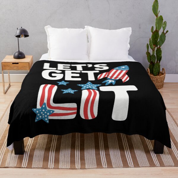 Item preview, Let's Get Lit Fireworks 4th of July Merica USA Flag designed and sold by brynatshop.